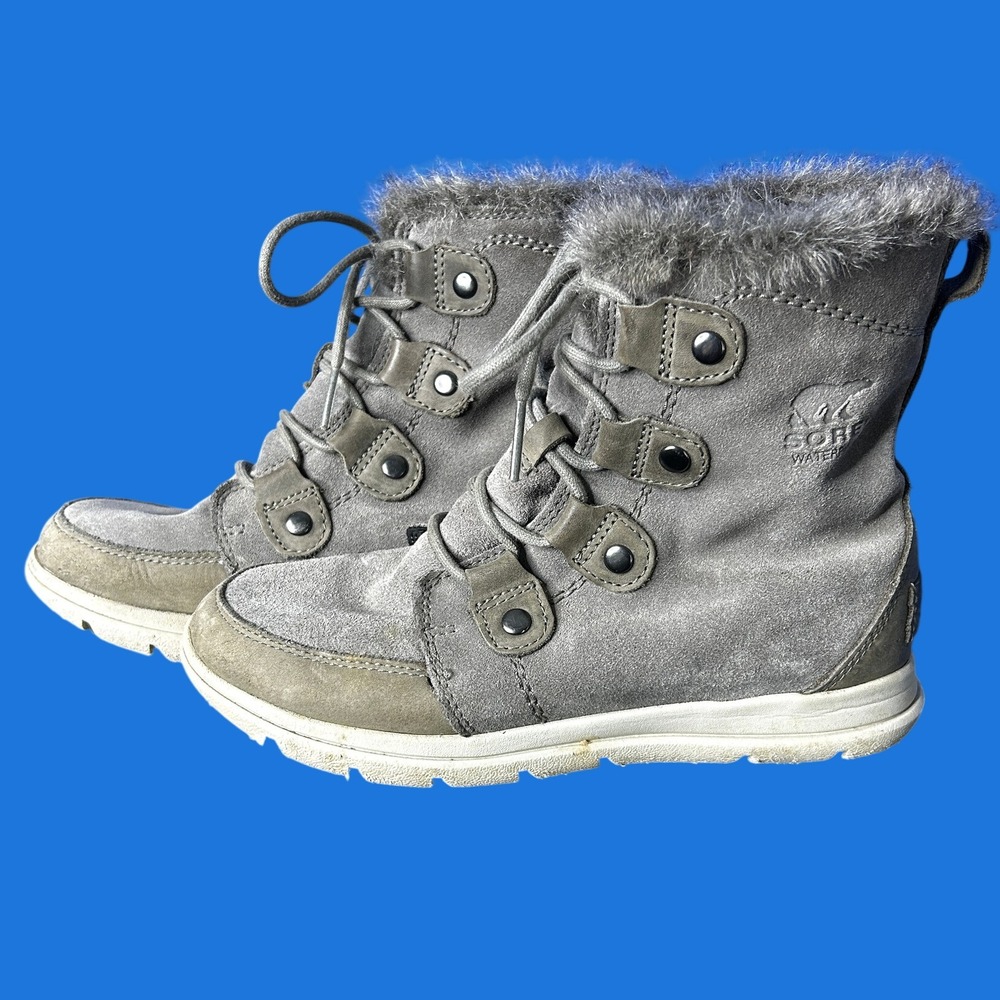 Sorel Womens Quarry Explorer Joan Waterproof Boot Sz8 Leather Suede Outdoor Snow